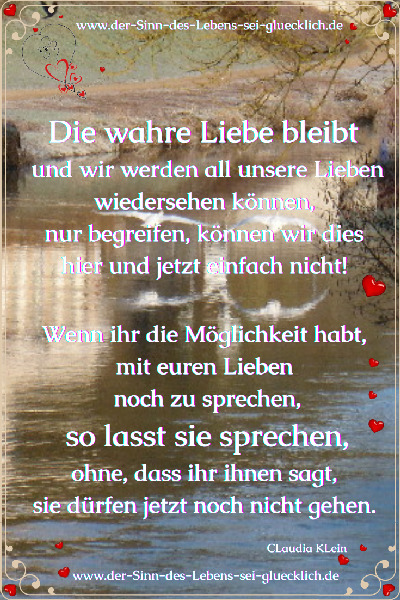 Angst vor dem Tod ~ Die wahre Liebe bleibt und wir werden all unsere Lieben wiedersehen können.